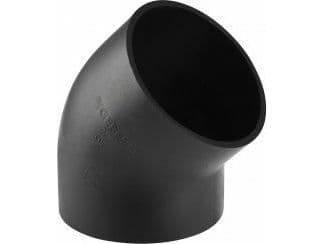 Geberit PEH mutka 45 astetta 160 mm musta