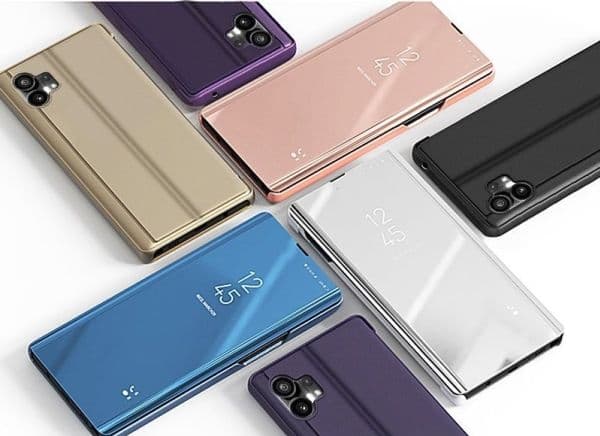 Clear View-skydd till Nothing Phone 1 flipcover sort