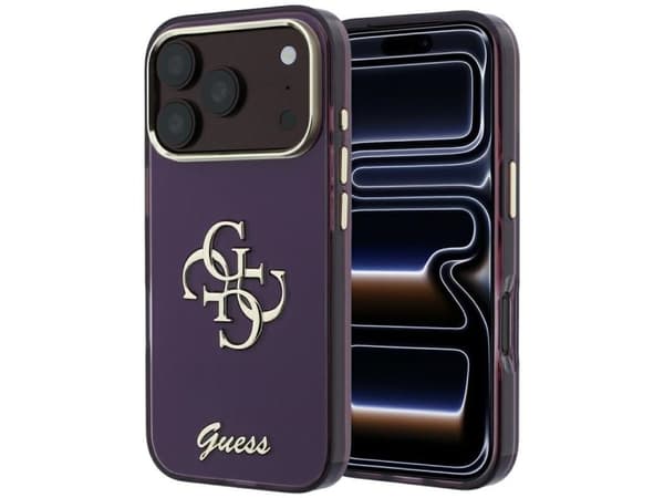 Guess IML 4G Script Metal case for iPhone 17 Pro / 18 Pro - burgundy