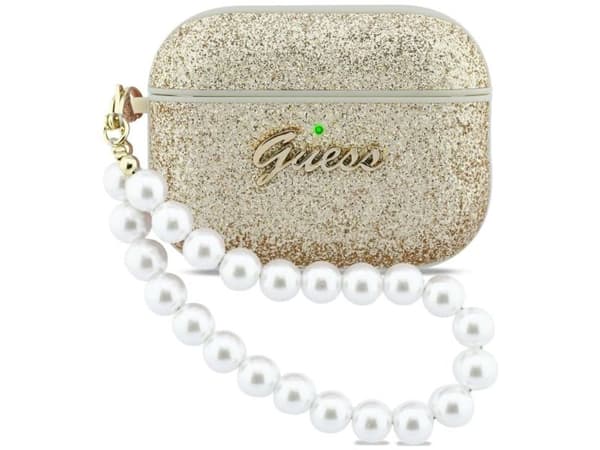 Hurtel: Guess Glitter Pearl stroppdeksel til AirPods Pro 3 - gull