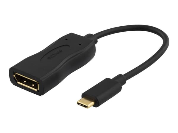 DELTACO USBC-DP - Extern videoadapter - USB-C 3.1 - DisplayPort - svart