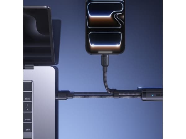 Baseus Flash 4 140 W 2-in-1 USB-C–USB-C + USB-C-kaapeli, 1,5 m – musta