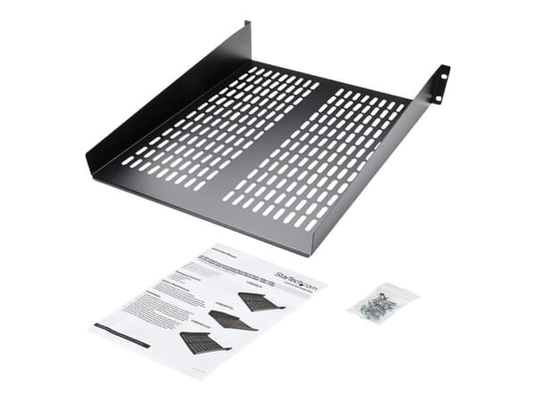 StarTech.com 1U Server Rack Shelf, 2U 22in Universal Fixed Vented Network Rack Shelf/Cantilever Tray for 19" AV/Data/Network Equipment Enclosure w/...