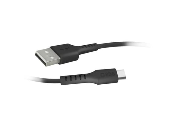 SBS TECABLEMICROC30K, 1,5 m, USB A, USB C, USB 3.2 Gen 1 (3.1 Gen 1), Hankjønn/hankjønn, Sort