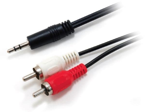 Equip 14709207, 3.5mm, Hankjønn, 2 x RCA, Hankjønn, 2,5 m, Sort