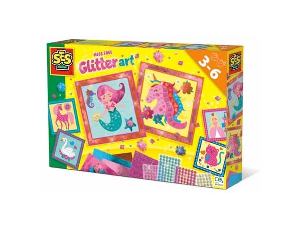 SES Creative Mess free glitter art, Pysselset för barn, 3 År, Multifärg