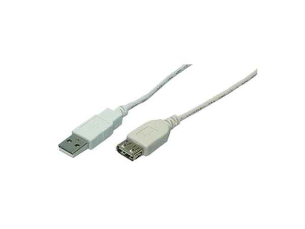 LogiLink 3m USB 2.0, 3 m, USB A, USB A, USB 2.0, Hanstik/Hunstik, Grå