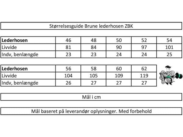 Brune lederhosen, korte