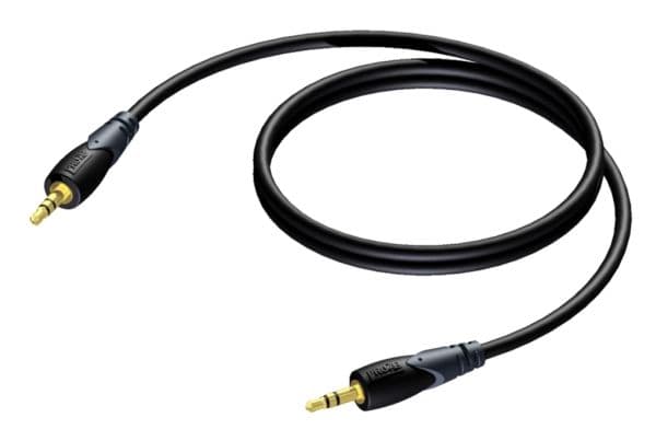 PROCAB CLA716/0.7, 3.5mm, Uros, 3.5mm, Uros, 0,75 m, Musta, Harmaa