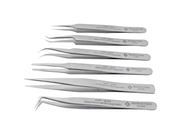 Bernstein Tools for Electronics 5-050-AES Universellt pincettsats, 6 delar