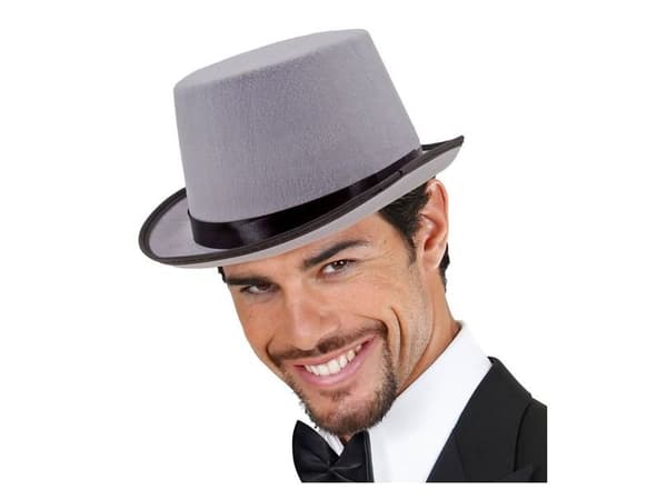 Grå hög hatt