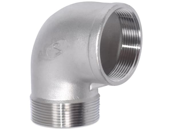 Vinkel 1.1/4 90 grader muffe/nippel rustfri AISI 316