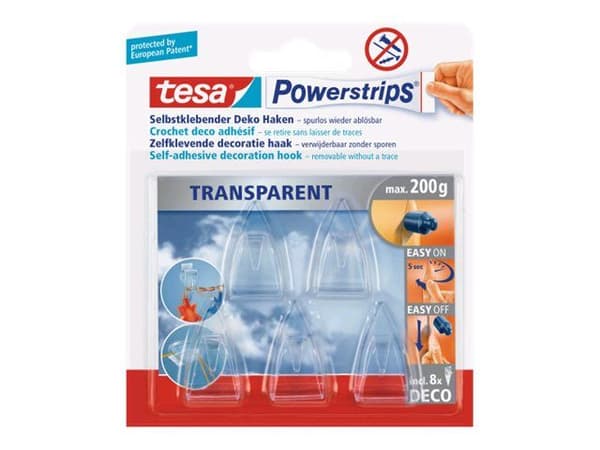 TESA 58900-00013, Läpinäkyvä, 5 kpl