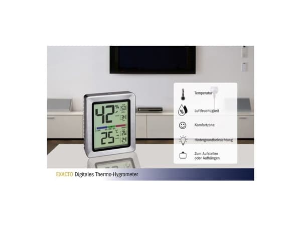 TFA EXACTO - Digital - Rektangulær - AAA - 1,5 V - 74 mm - 26 mm ( 30.5047.54 )