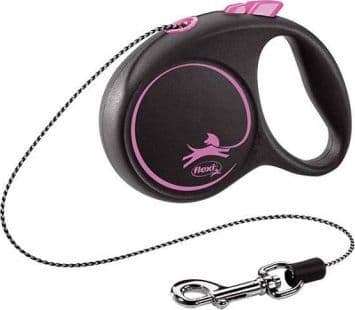 Flexi Black Design XS koppel 3 m, 8 kg - rosa