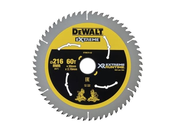 DEWALT rundsavsklinger til akkusave, Ø216/30 mm, 60 td.