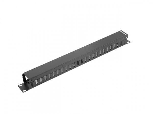 Lanberg - Rackpanel för kabelhantering - RAL 9004, svart - 1U - 19"