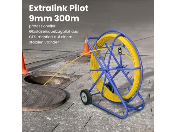 Extralink EX.30929, Gul, Glasfibrer, 9 mm, 300 m, Polyester, 40 kg