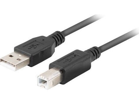 Lanberg CA-USBA-15CU-0010-BK, 1 m, USB A, USB B, USB 2.0, 480 Mbit/s, Musta