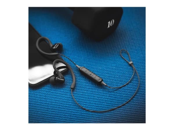 Koss FitClips BT232i - Ørepropper med mikrofon - i øret - over-øret-montering - Bluetooth - trådløs - grå