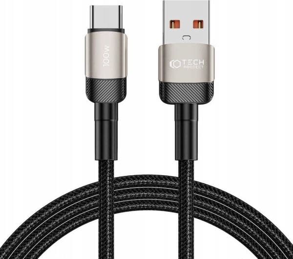 USB-kabel Tech-Protect USB-C til USB-C 2 m svart (5906203690756)