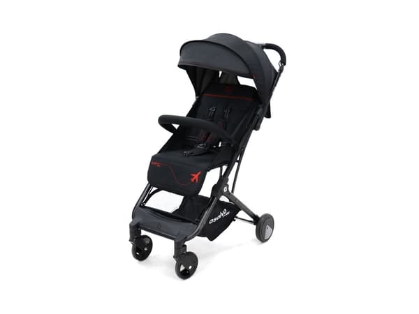 Asalvo Stroller Flight Travel+, musta/punainen