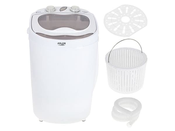 Adler AD 8055, Toplader, 3 kg, Krem, Hvit