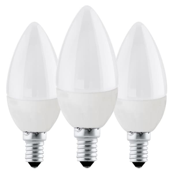 EGLO E14 LED C37 opal-lampe varmt hvitt lys (3-pakning)