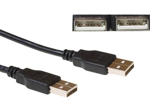 EFB Elektronik USB 2.0 A / A 3m, 3 m, USB A, USB A, USB 2.0, Hankjønn/hankjønn, Sort