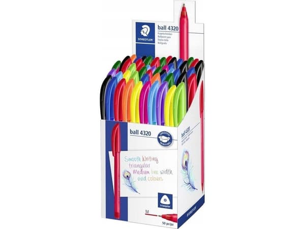 Kulpenna Staedtler® 4320, medium, 10 färger, 50-pack