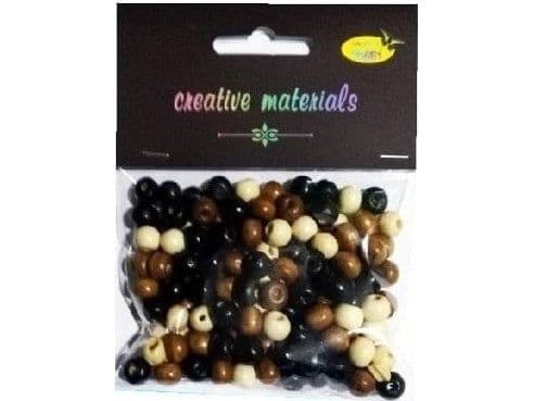Träpärlor naturmix ca 26 g ca 150 st