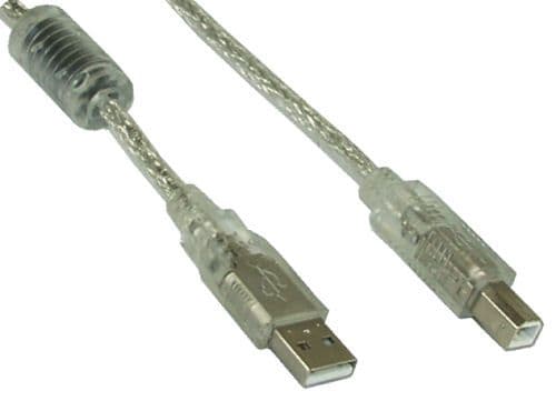 InLine 34510, 1 m, USB A, USB B, Uros/uros, Läpinäkyvä