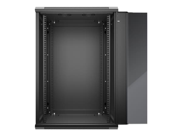 Netrack - Rack skåp - väggmontering - svart - 18U - 19"