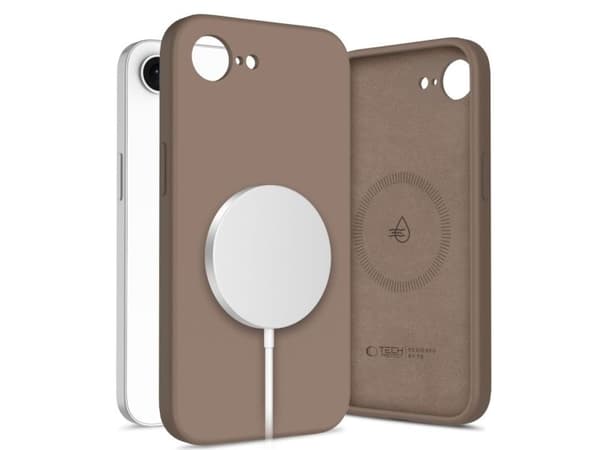 Tech-Protect silikondeksel med MagSafe for iPhone 16e / 17e - Brun