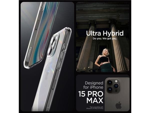 Hurtel Spigen Crystal Hybrid-deksel til iPhone 15 Pro Max - klar