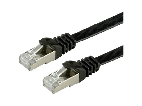 VALUE FTP Cat.6 Flat Network Cable, black 3 m, F/UTP (FTP), Sort