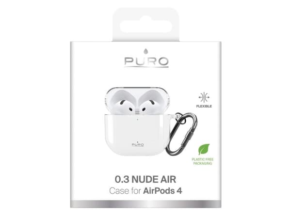 Puro 0.3 Nude-deksel til AirPods 4 - transparent