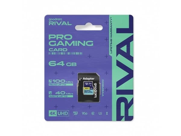 GOODRAM microSDXC 64GB V30 UHS I U3 RIVAL + adapter