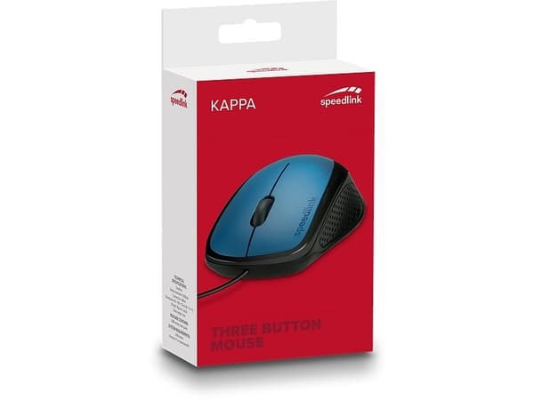 SPEEDLINK KAPPA Mouse - Mus - høyrehendt - optisk - 3 knapper - kablet - USB - blå