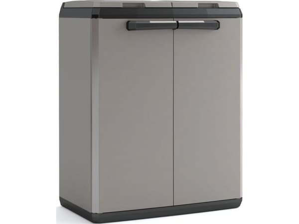Keter Split Basic avfallssorteringsboks, grå og sort, 85 cm