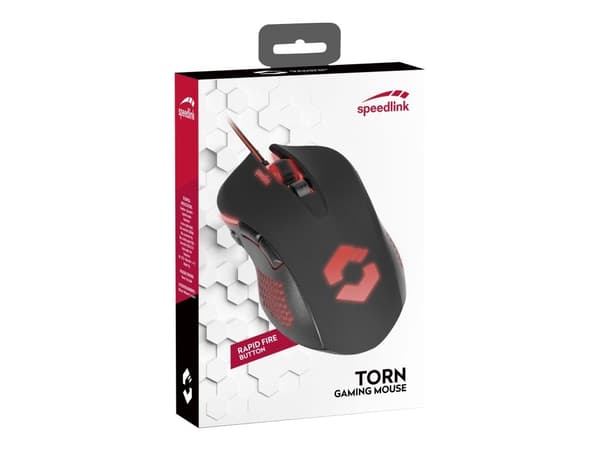 SPEEDLINK TORN, Molempikätinen, USB A-tyyppi, 3200 DPI, Musta