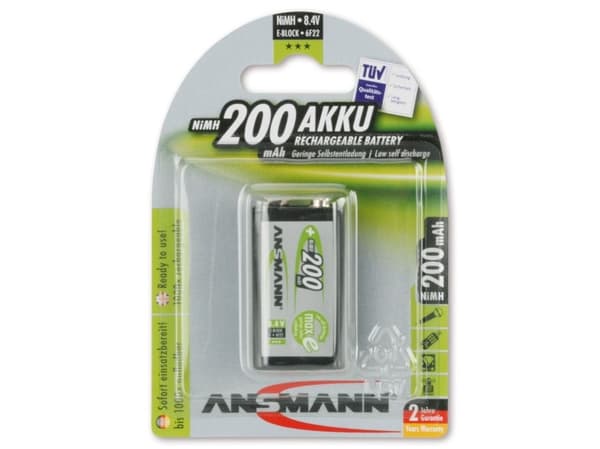 ANSMANN maxE - Batteri 9V - NiMH - (ladbare) - 200 mAh