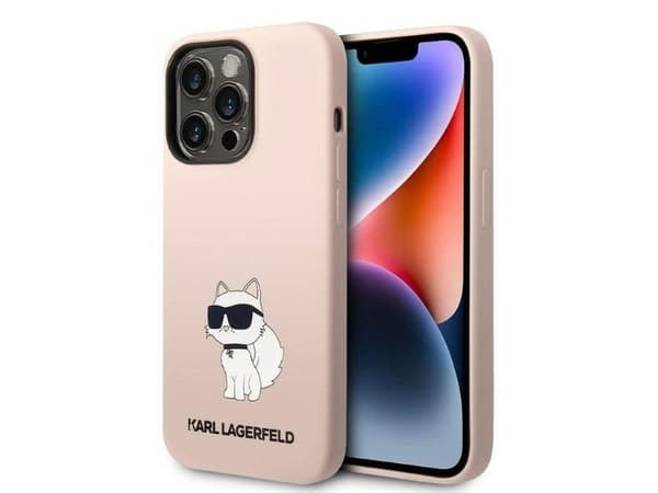 Karl Lagerfeld silikonskal Choupette för iPhone 14 Pro Max - rosa