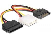 Delock - Strømadapter - SATA-strøm (hann) til 4-pin intern strøm, SATA-strøm (hunn) - 17 cm