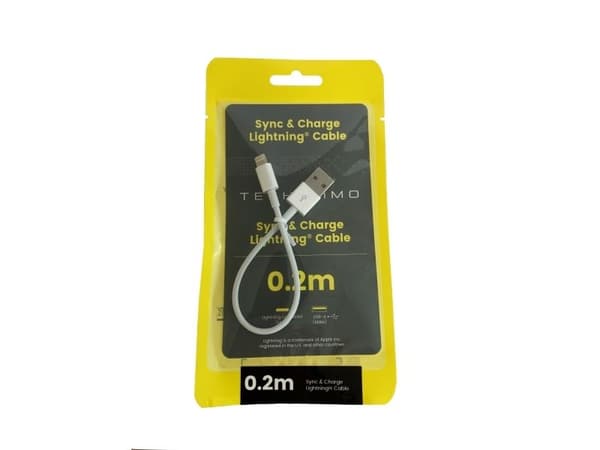 Techammo Lightning-kabel. 0,2 m. Vit