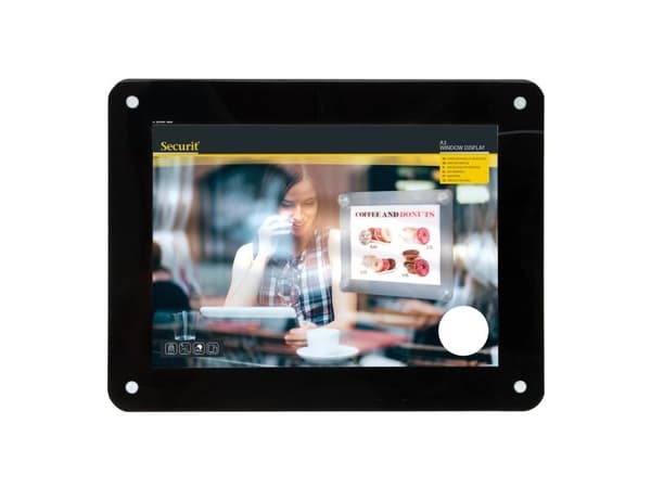 Securit® dobbeltsidet A3 vinduesdisplay ramme i sort