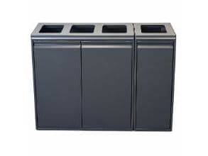 Soptunna 4x80 L, öppet lock, grå OMPAK-set