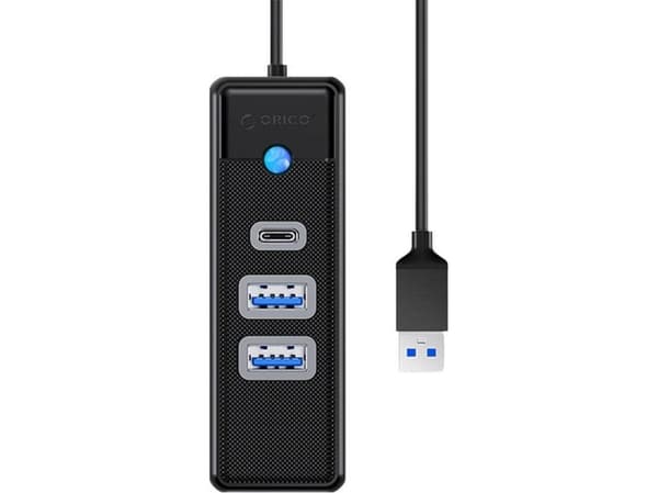 Orico USB to 2x USB 3.0 + USB-C Adapter Hub, 5 Gbps, 0.15m (black)