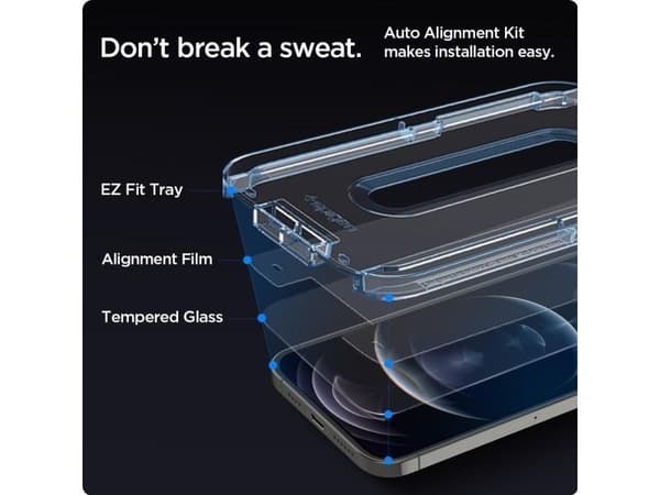 Spigen AGL01801, Apple, iPhone 12 / iPhone 12 Pro, Transparent, 2 styck