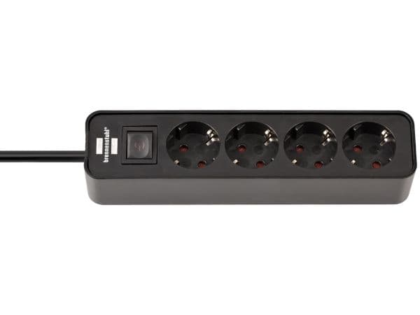 Brennenstuhl Ecolor Ext.Socket 4.Way Black 1,5M Cable